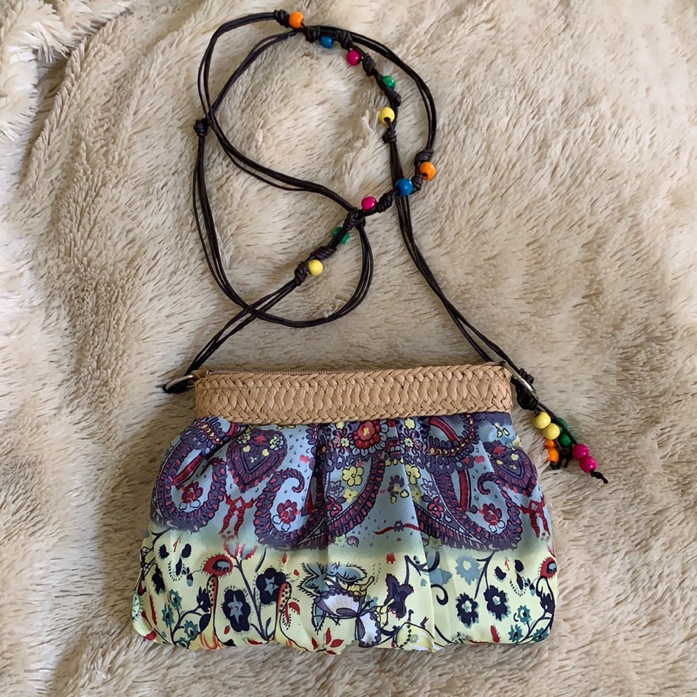 Padded cloth crossbody with beads